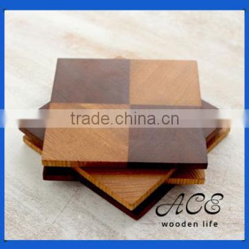 High Quality Multiple Color Wooden Coaster Joint Black Walnut and Oak Coaster