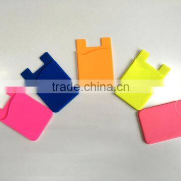 Cuntom Made 3M Adhesive Smart Phone Pocket/silicone Phone Card Holder