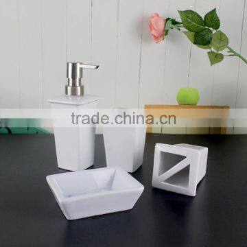 Factory Direct Wholesale White Ceramic Bathroom Accessory Set With Custom Logo