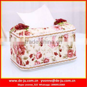 Pastoral Style Lace Floral Tissue Box