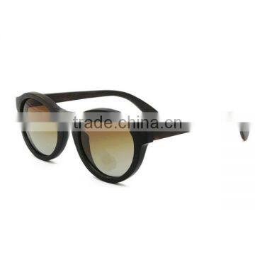 Unisex Multi Color Mirror Lenses Black Walnut Wood Sunglasses