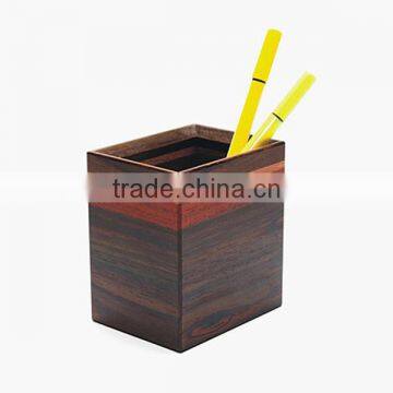 High Quality Square Wood Brush Pot, Stationery Storage Pen Holder photo-4