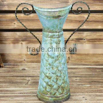 Bronze shabby chic vintage metal vase