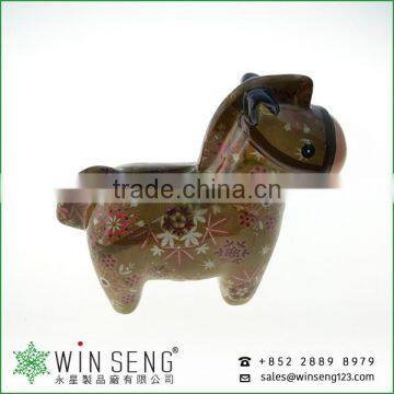 Cheap Coin Box Lovely Design Flower Patterns Horse Shaped Ceramic Animal Piggy Bank photo-6