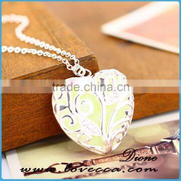 Personalized Heart Locket Glow in the Dark Necklace photo-3