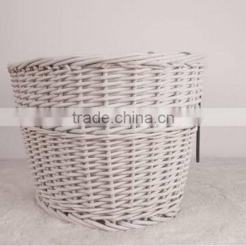 Wholesale White Wicker Bicycle Baskets With Hanger