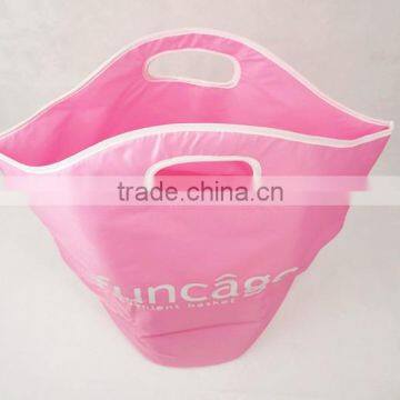 Cylinder Vertical Pearl Cotton Laundry Basket, Laundry Bucket photo-4