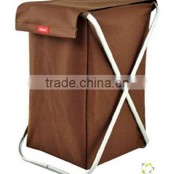 Brown Cloth Laundry Basket With Strong Iron Rack, Dirty Laundry Products