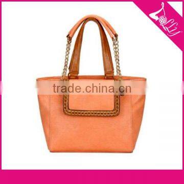 China Special Offer Apricot PU Leather Tote Handbag