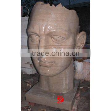 stone abstract man bust statue