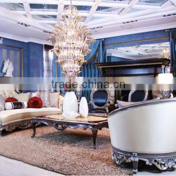 Highly Refined European Rococo Carving Golden Three Seater Sofa With Button Decorations BF12-05314a photo-5