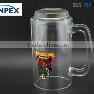 High Clear Beer Glass With Handle photo-2