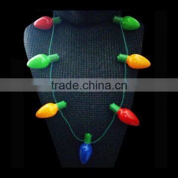 Colorful changing led christmas lights plastic 7bulbs necklace