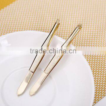 Gold Plating Mirror Polishing Factory Price High Quality Eyebrow Tweezer in Beauty Salon photo-4