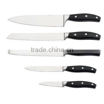 A3373 High Quality Cast Stainless Steel Bolster "V" Shape Ground Blade 5pcs Stainless Steel Knife Set photo-3