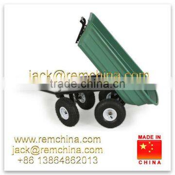 Heavy Duty Outdoor Green Garden Cart Truck Dumper 4 Wheel Plastic Tray photo-4