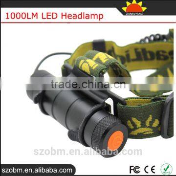 OEM XML-T6 LED Dimmable Zoom 1000 Lumen Frontal Head Torch Light Powerful Headlamp photo-2