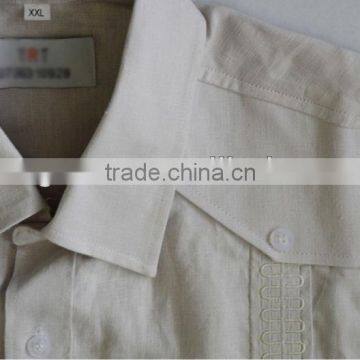 Men's 100% Cotton Guayabera Shirt With Long Sleeve and Pintuck Embroidery photo-3