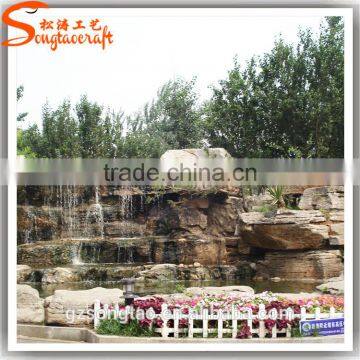 High Quality Large Rockery Fiberglass Waterfalls Natural Stone Garden Fountain Outdoor photo-3