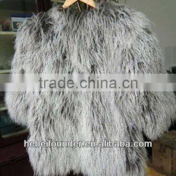 Fur Coats,made of Long hair Mongolia lamb pelts