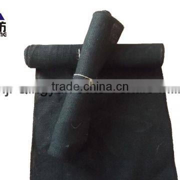 30cm*300cm Black Color Burlap Runner Sewn Edge on Small Rolls photo-3