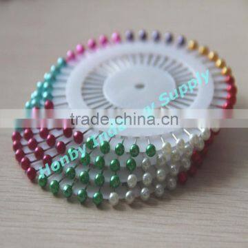 Plastic 38mm colorful round ball head head pin for decoration