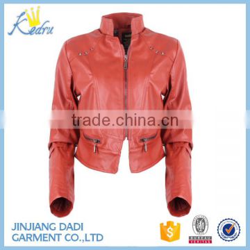 Washed Ladies PU Leather Jacket