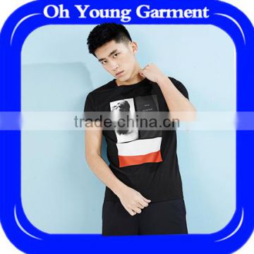 men's Personality black short sleeve online shopping tshirt printing trend alli baba com