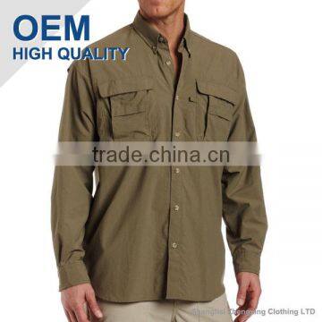 Mandarin Collar Long Sleeve Shirt Men