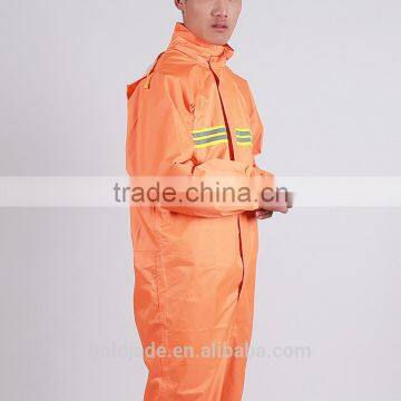 High Visibility Safety Orange Rain Gear Wear Rain Suit Polyester /pvc Nylon/Rubber Rain Coat Waterproof