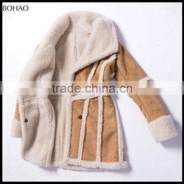 2015 New Stylish High Quality Long Sleeve Cheap Imitation Fur Coat