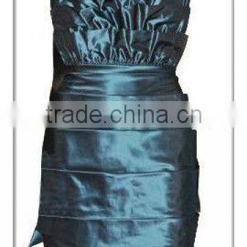 fashion mini dress/off shoulder frill side slit greenish-blue sexy club wear dresses