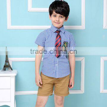 Custom Primary School Shirt /Short Skirt And Pants For Children Summer School Uniform photo-2