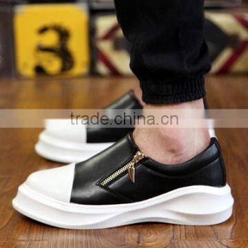 2015 New Style Fashion Leather Casual Shoes Men Best Quality Made in China, Hot Sell Adults Casual Leather Shoes Fashion Zipper photo-4