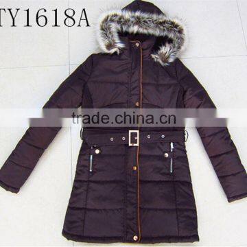 Lady Long Style Coat Winter Jacket With Fur Hoody photo-4