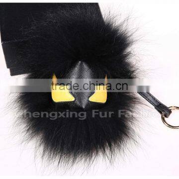 CX-R-48F New Arrival Fashion Fur Bag Charm Raccoon Fur Pom Keychain photo-3