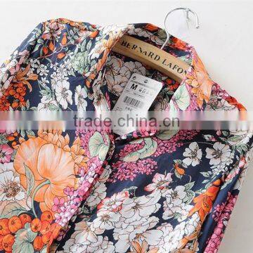 2015 Latest Hot Sell European Summer Hot Sale Flower Style Shirt Women Tee Shirt photo-3