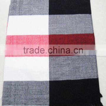 Designer Plaid Acrylic Knitted Winter Shawl photo-2