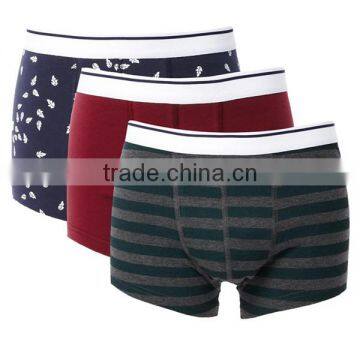 Magnetic grid cotton underpants men's briefs grid with leaf design