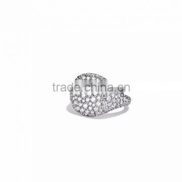 CZ Studded Rhodium Plated Fashion Ring