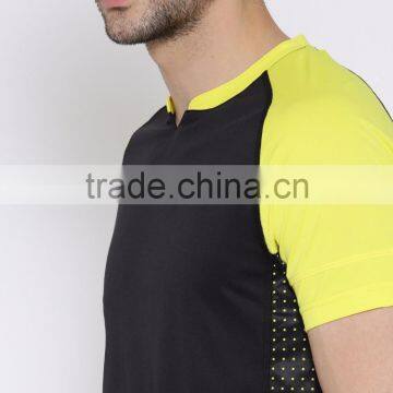 Men Black Solid Round Neck T-Shirt Solid Tee With Custom Printed Detail Summer Quick Dry Sport Tee photo-6