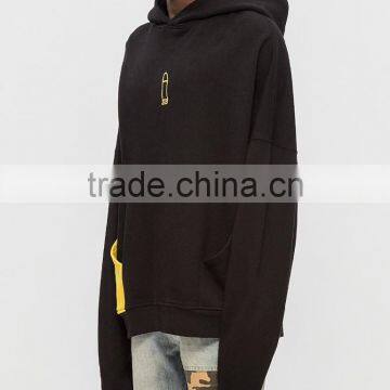 2017 Wholesale New Design Black Double Pocket Sweatshirt Hoodie Pullover photo-2