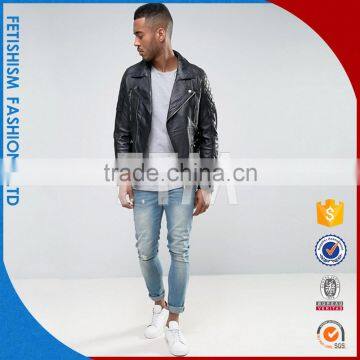 Sleeve Pincer Rackmount Motorcycle Leather Jacket pu Leather Slim Men's Winter Jacket Coat