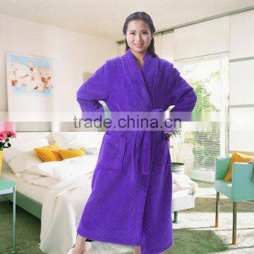 Soft Coral Fleece Flannel Bathrobe For Women