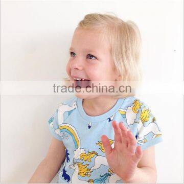 Wholesale Unicorn Short Sleeve T-shirt Clothes Cotton Tees Kids Clothing photo-3