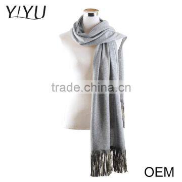 2016 OEM Custom-Made women cashmere scarf poncho sweater with hem tassel