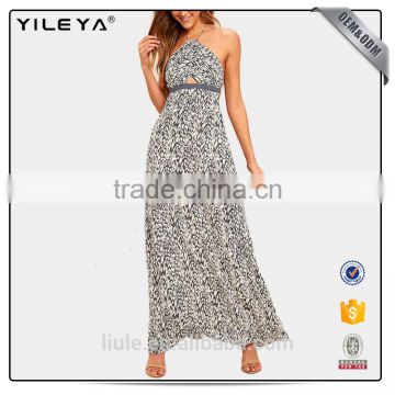 stylish maxi dress summer lady printed halter dress fashion dress design