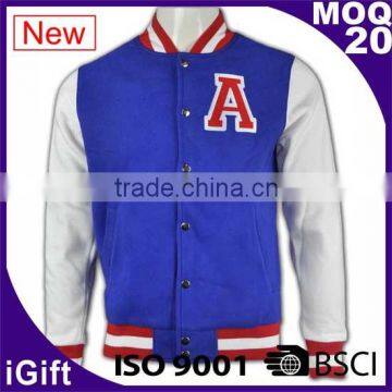 BSCI high quality leaver youth baseball jackets for boys