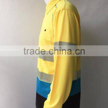 Hot Sale hi Vis Contrast Color 3M5510 Segmented Tape Safety Man Reflective Polo Shirt photo-3