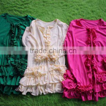 Children Girls Cotton Ruffle Plain Shirt Wholesale Baby Girls Fashion Salable Icing Shirt Boutique photo-3